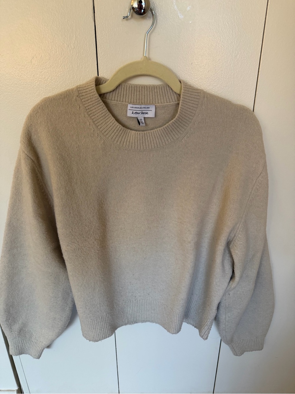 & Other Stories Boxy Crewneck Sweater in Cream